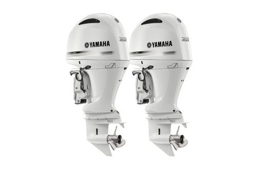 Twin Yamaha 200hp White Outboards | Remote Mechanical, 25" Shaft | F200XC2 & LF200XC2 | Special Edition